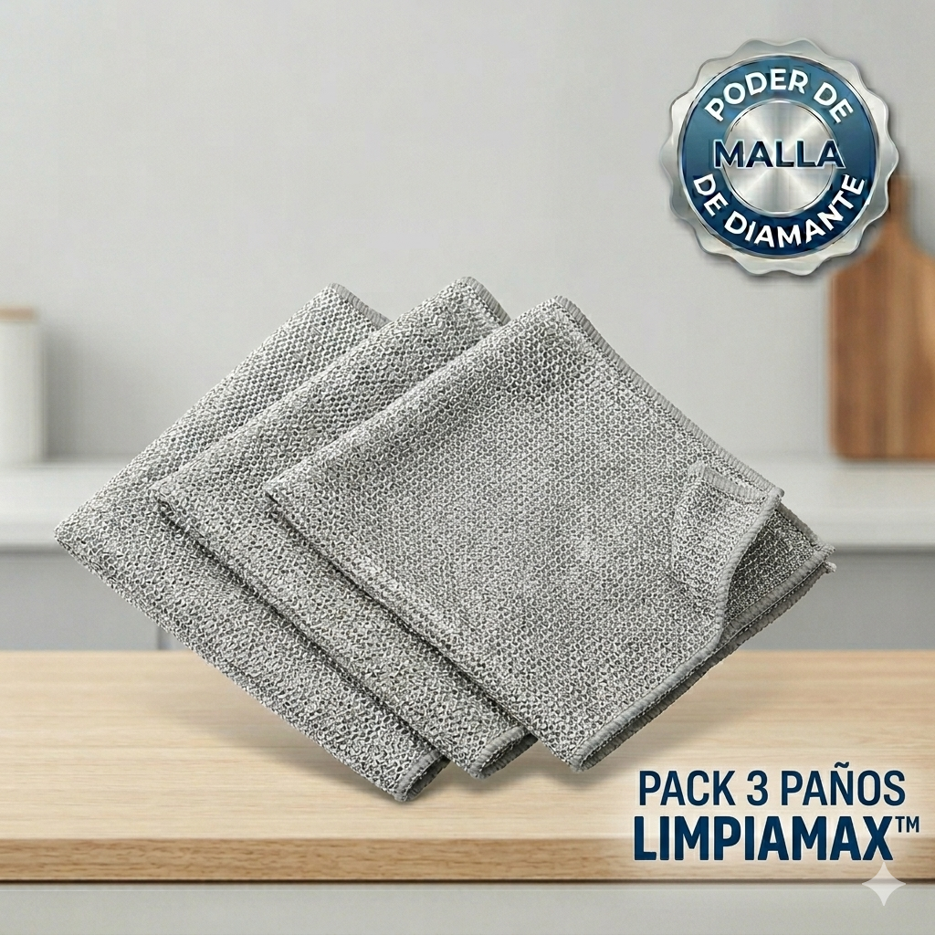 Paños Metálicos Quita Grasa | LimpiaMax™